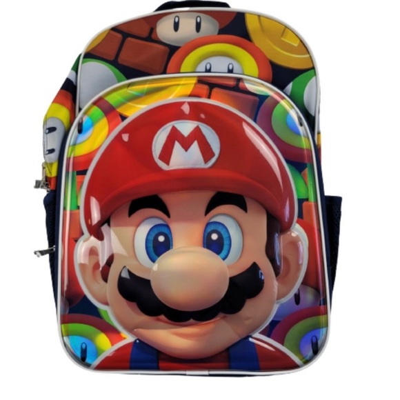 Other - Super‎ Mario 17” Backpack With Laptop Sleeve Book Bag New Design Nintendo